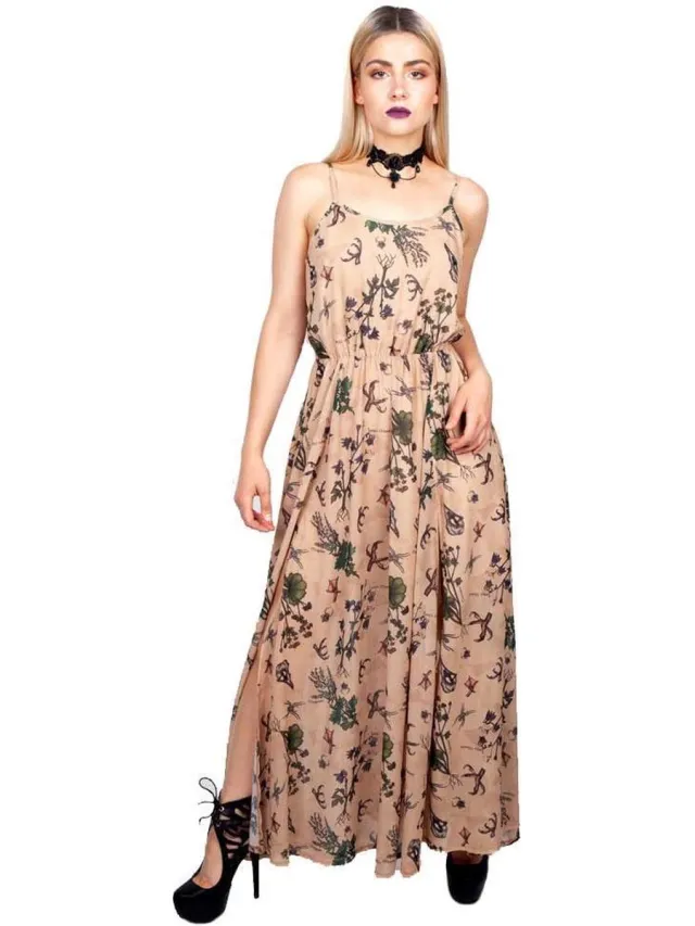 Jawbreaker Apothecary Master Dames Maxi-jurk - beige
