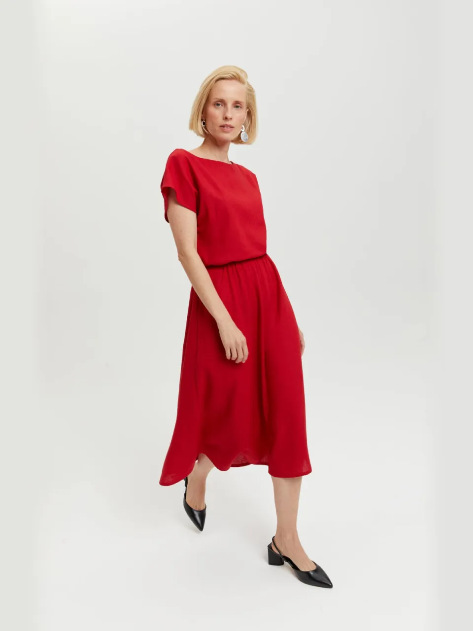 AYANI dames vegan Jurk Nane Scharlakenrood rood, foto 2