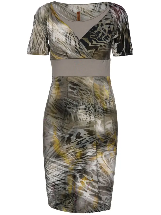 Conquista Faux Crossover jurk taupe, foto 2