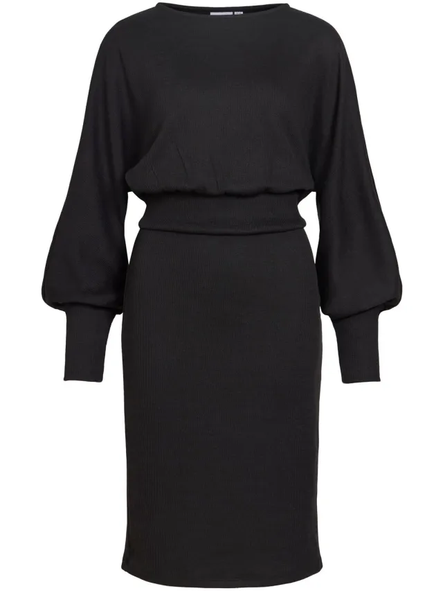 Vila maxi-jurk VIRAFFI Lange mouwen Black1