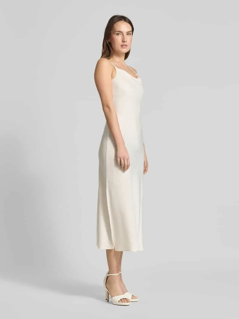 Yas midi-jurk met afneembaar stoffen band model 'Thea' offwhite, foto 4