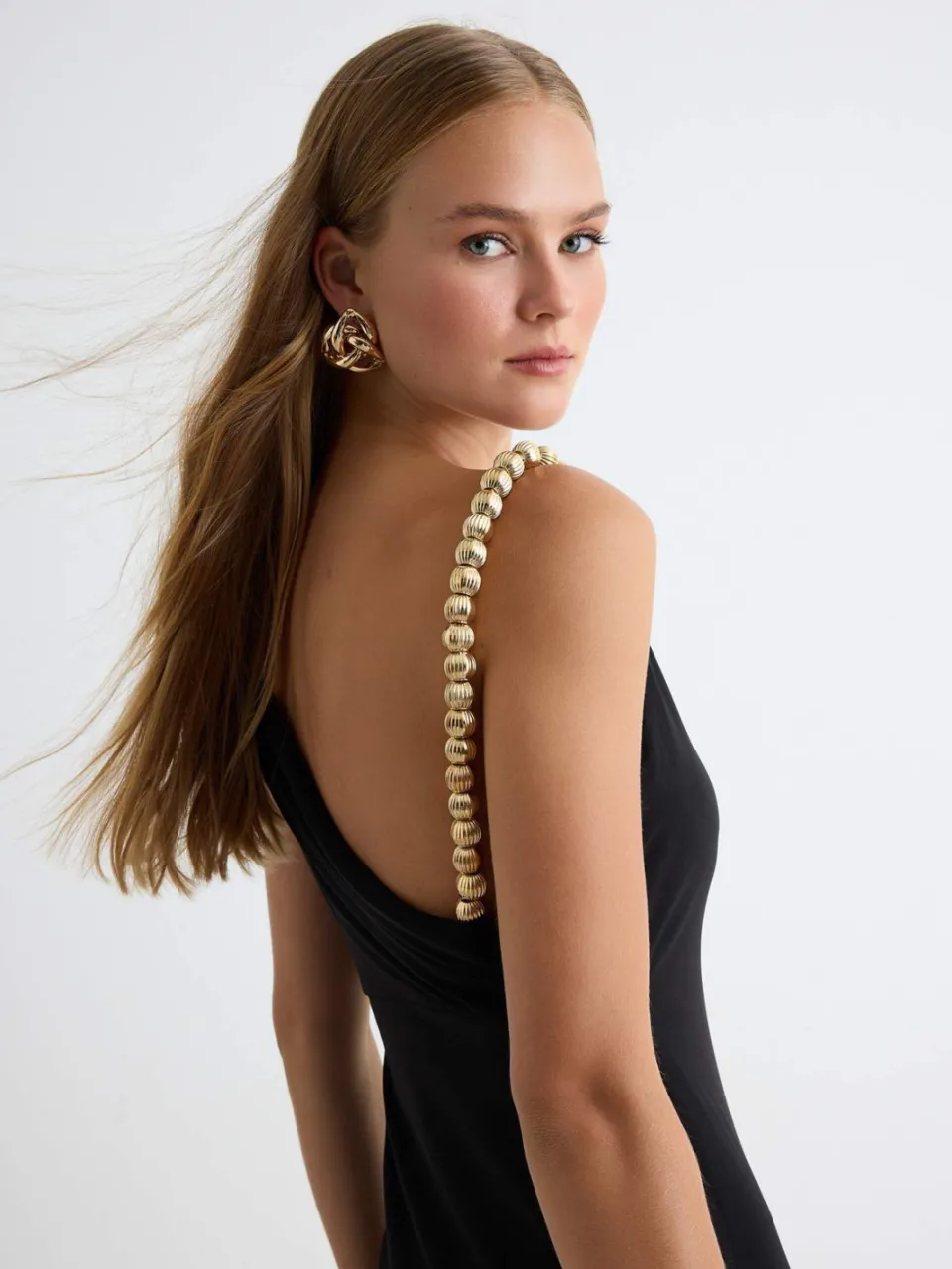 Trendyol TRENDYOLMİLLA Dames Zwart Effen Maxi Mouwloos Recht Avond & Gala Jurk, foto 2