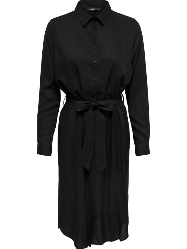 Only ONLMULBA LIFE L/S SHIRT DRESS WVN NOOS Dames Jurk Black