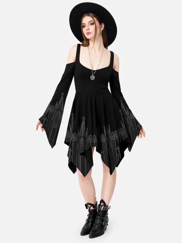 Restyle Infernal Chapel Mini Dress - Zwart