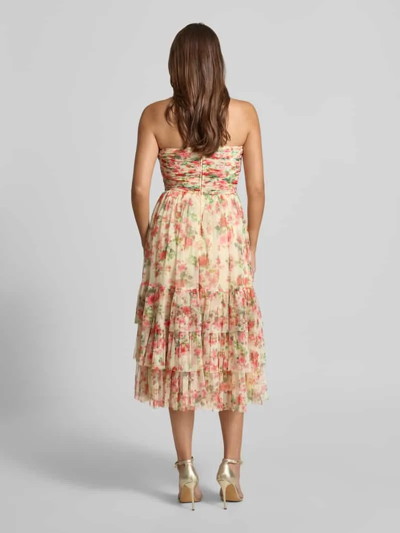 Lace & Beads midi-jurk met all-over bloemenmotief ecru, foto 3