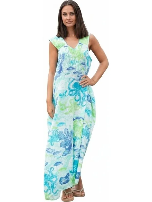Isla Bonita By Sigris Lange Jurk Isla Bonita By Sigris Lange Midi-Jurk Wit