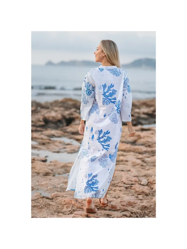 Isla Bonita By Sigris Lange Jurk Isla Bonita By Sigris Lange Midi-Jurk Wit