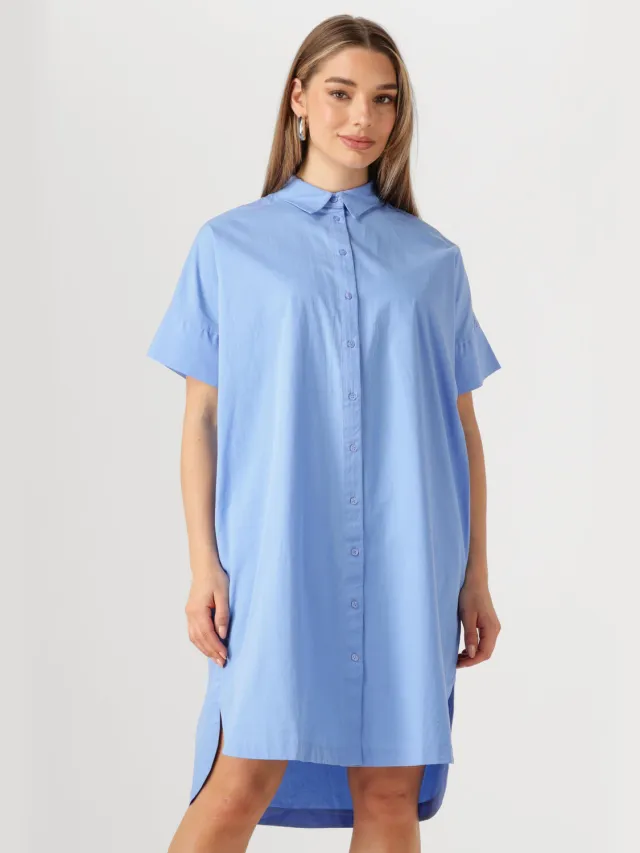 SELECTED WOMEN Dames Jurken Slfblair 2/4 Short Shirt Dress - Lichtblauw