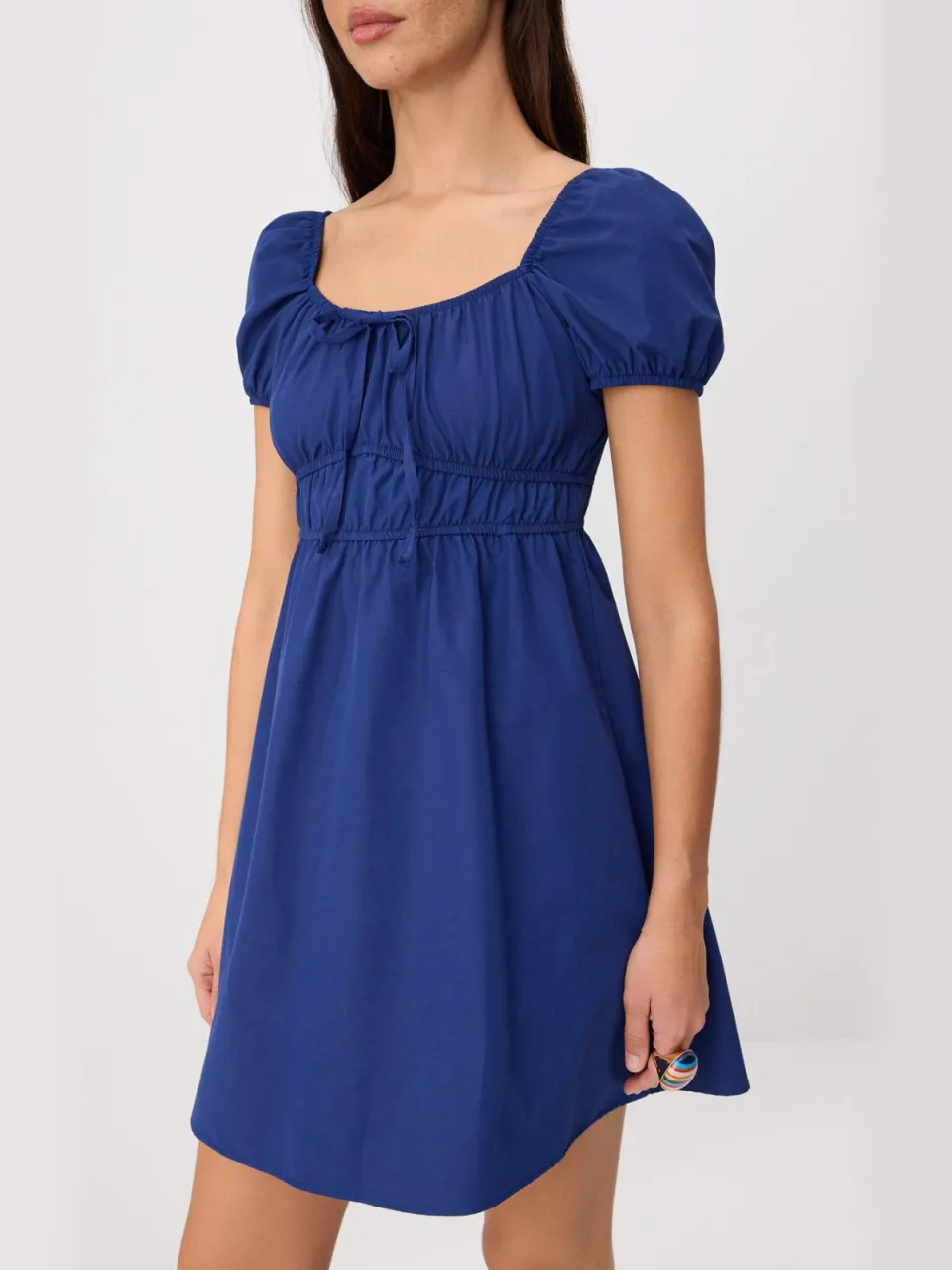 Trendyol TRENDYOLMİLLA Dames Donkerblauw Effen Kort / Mini Kort Skater Jurken marineblauw/blauw, foto 2
