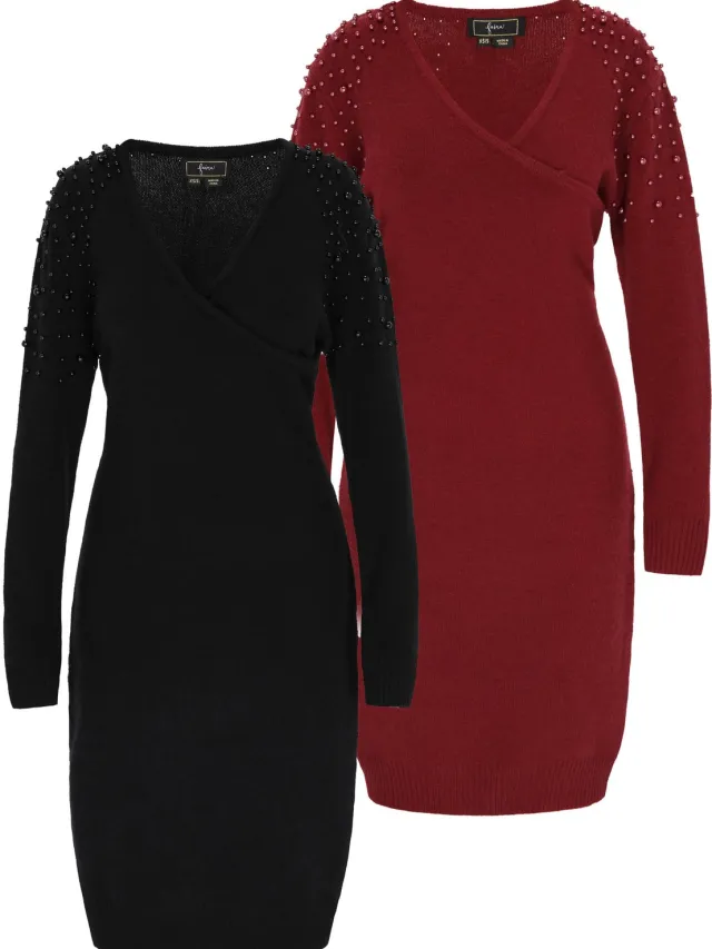 Mo dress 2-Pack zwarte bordeaux
