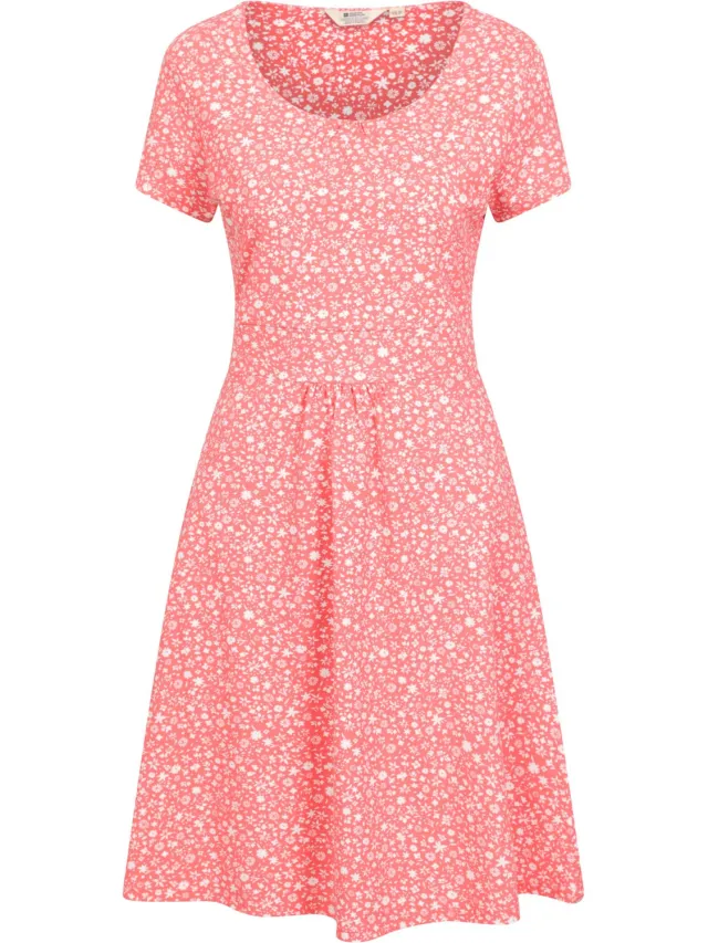 Mountain Warehouse Dames Orchid All-Over Print UV Bescherming Jurk (Rood)