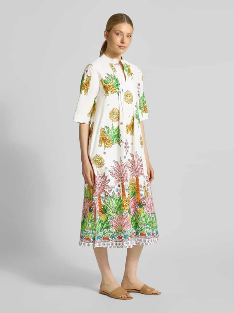 Emily Van den Bergh midi-jurk met V-hals offwhite, foto 3