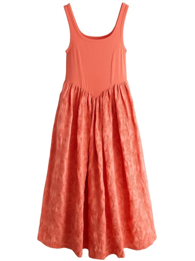 Next Dames - Cornelli rok geweven mix petite midi-jurk - Petite - Roze Coral Pink