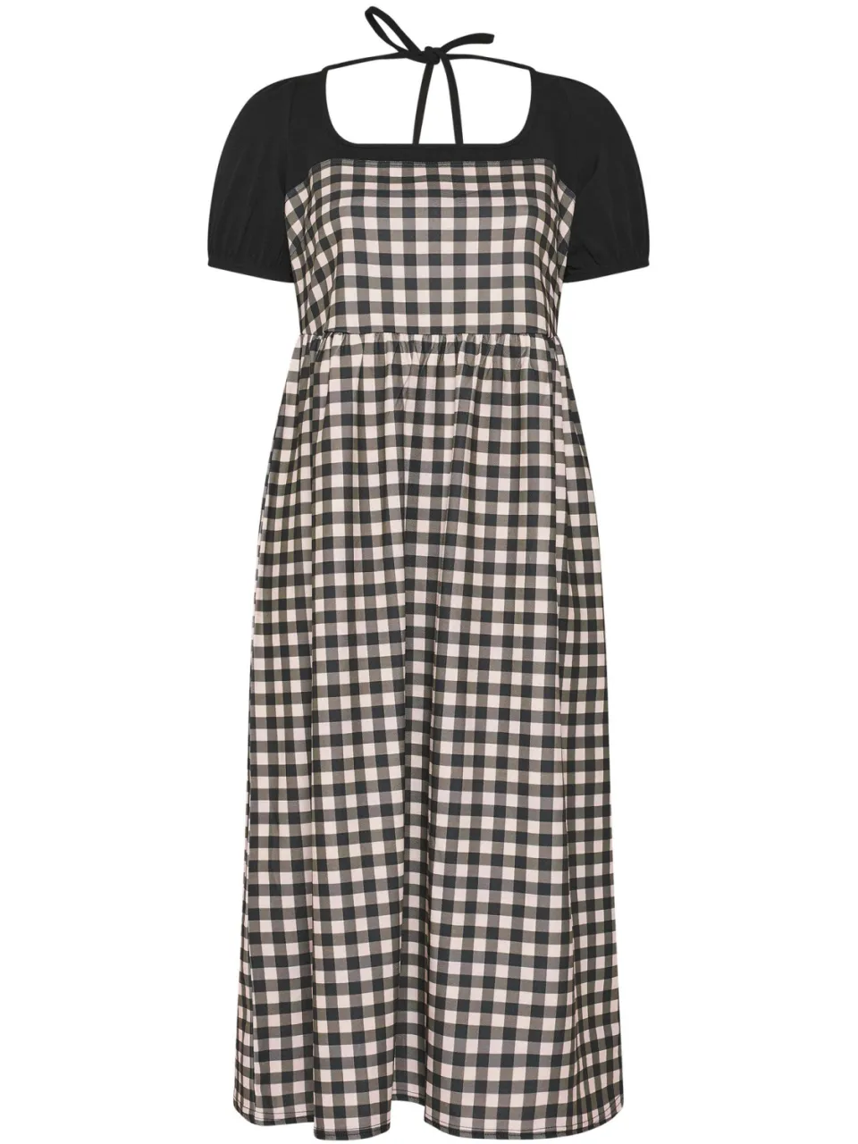 Limited Collection Zwarte Contrasterende Jurk Met Gingham, foto 2