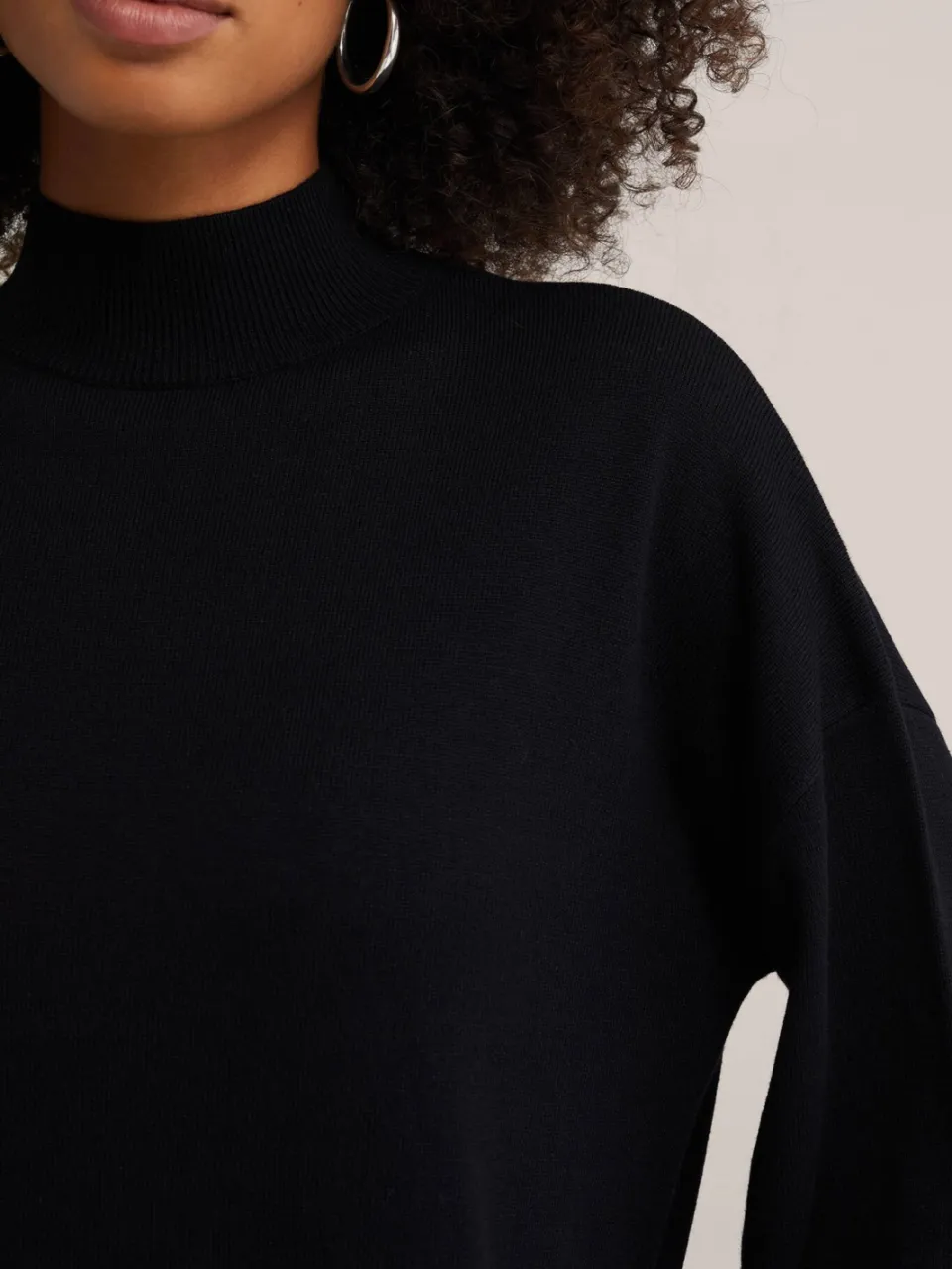 WE Fashion sweatjurk met col en wol - zwart, foto 4