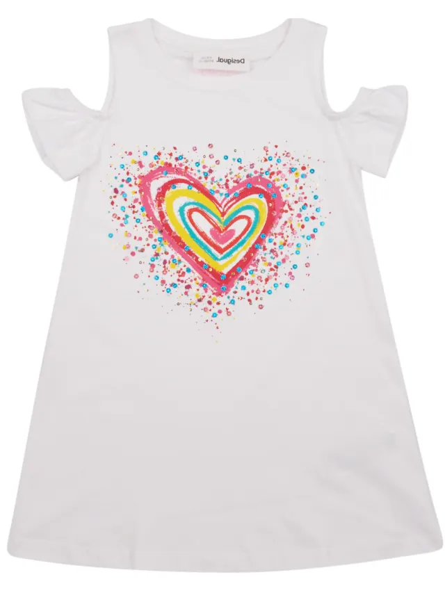 Desigual Korte Jurk Desigual VEST_BLOOM Wit