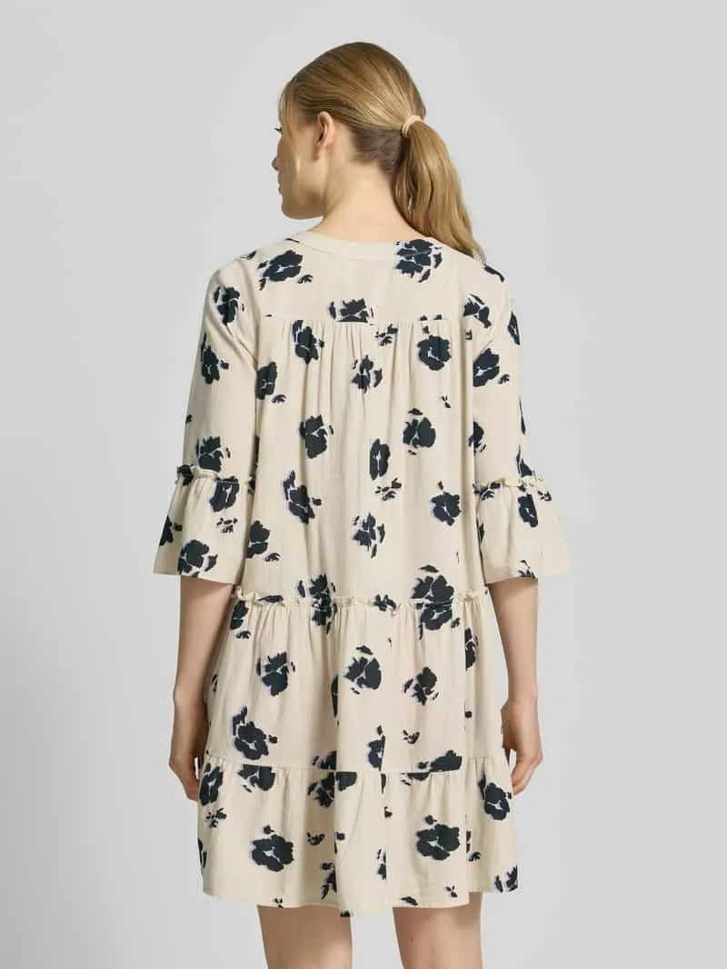 Vero Moda Uitlopende blousejurk van puur katoen model 'DICTHE' beige, foto 3