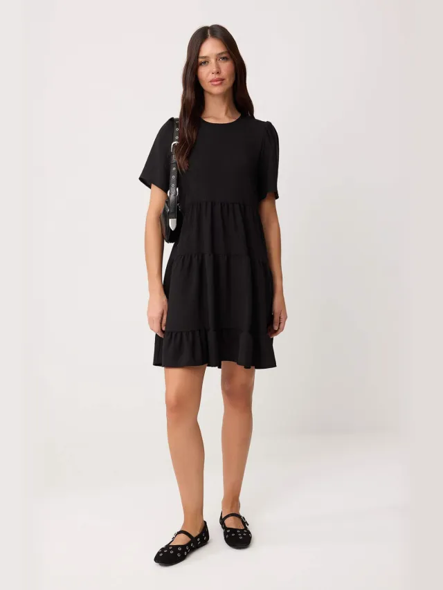Trendyol TRENDYOLMİLLA Dames Zwart Effen Kort / Mini Kort Recht Jurken