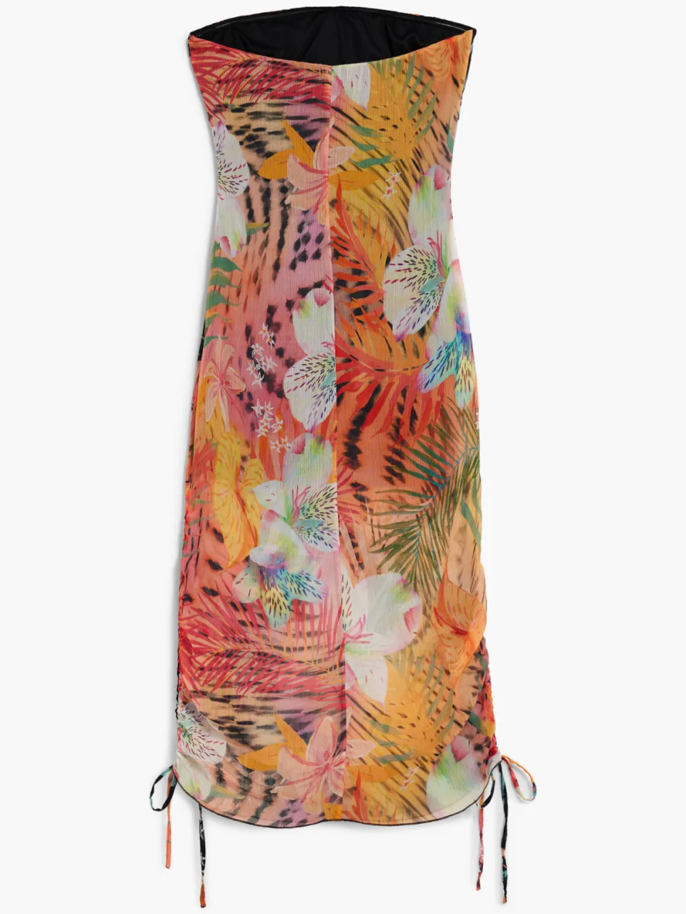 Desigual gebloemde zomerjurk strapless multi, foto 3