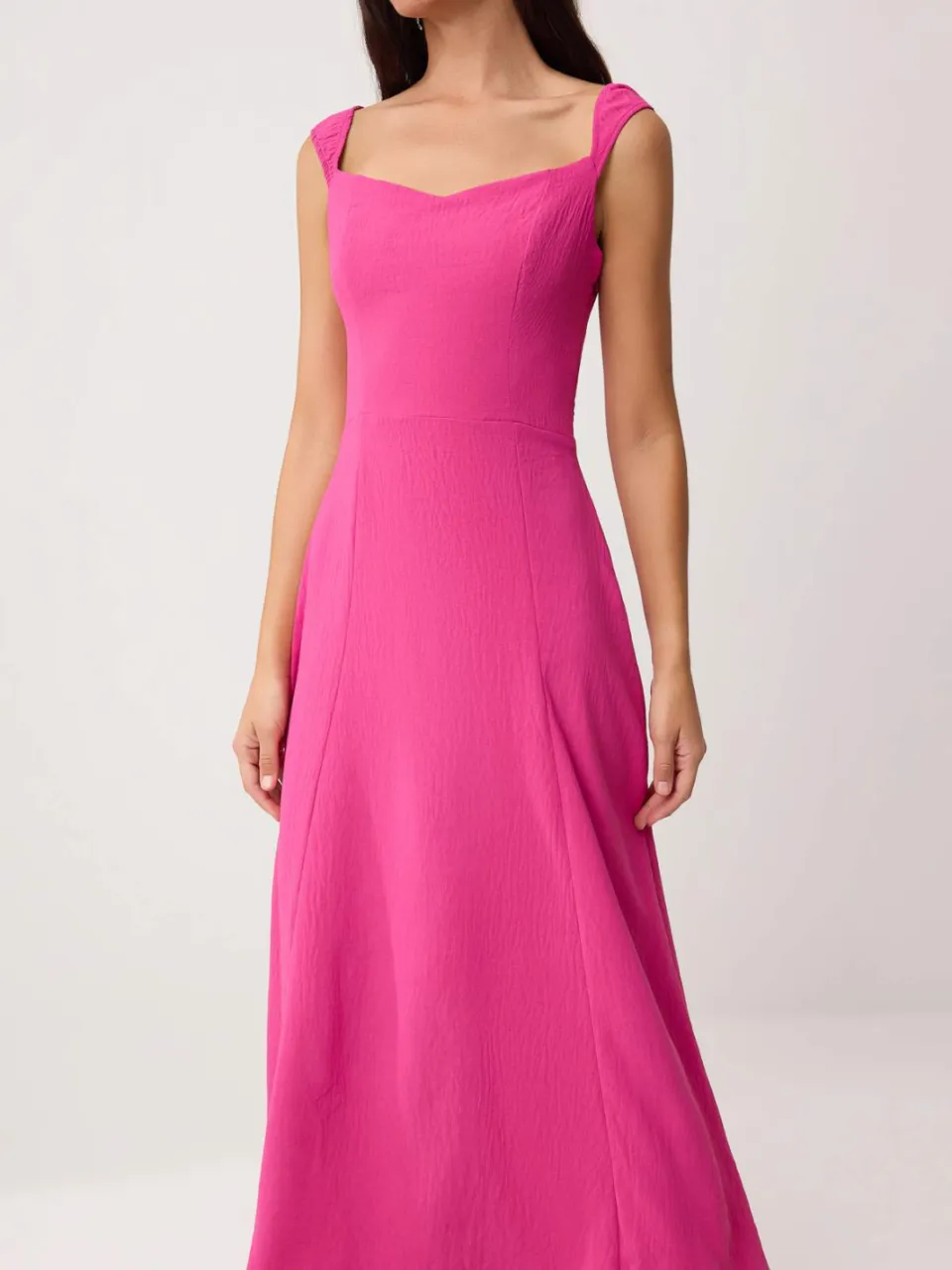 Trendyol TRENDYOLMİLLA Dames Roze Effen Maxi Mouwloos Slipjurken, foto 2