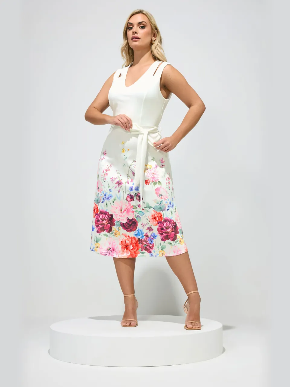 Yours London Witte Skaterjurk Met Bloemenprint, foto 3