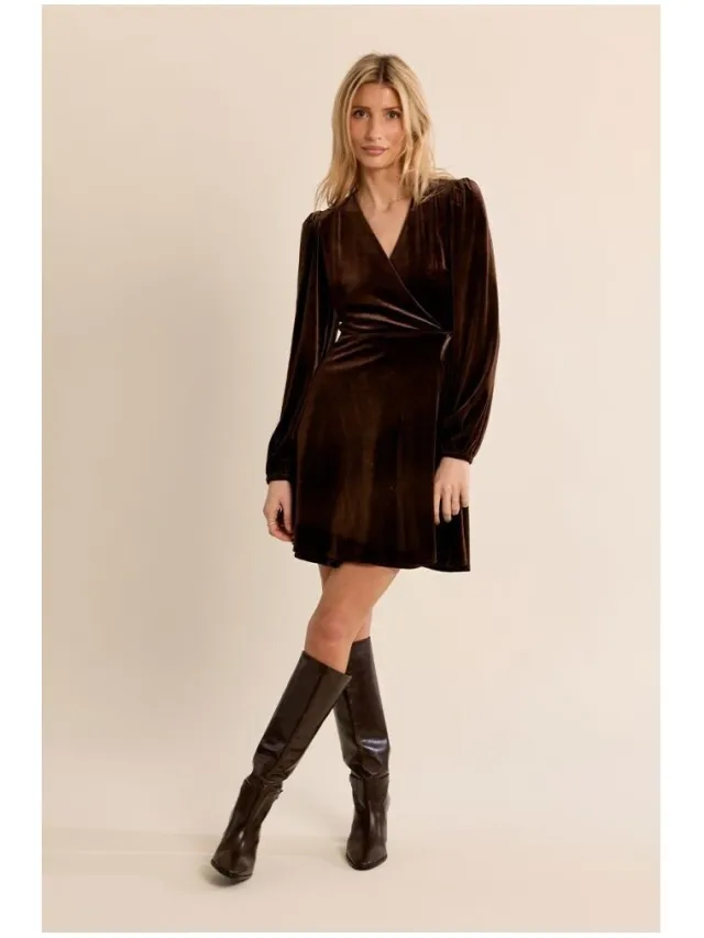 Molly Bracken Jurk Molly Bracken T2079EH-CHOCOLATE Bruin