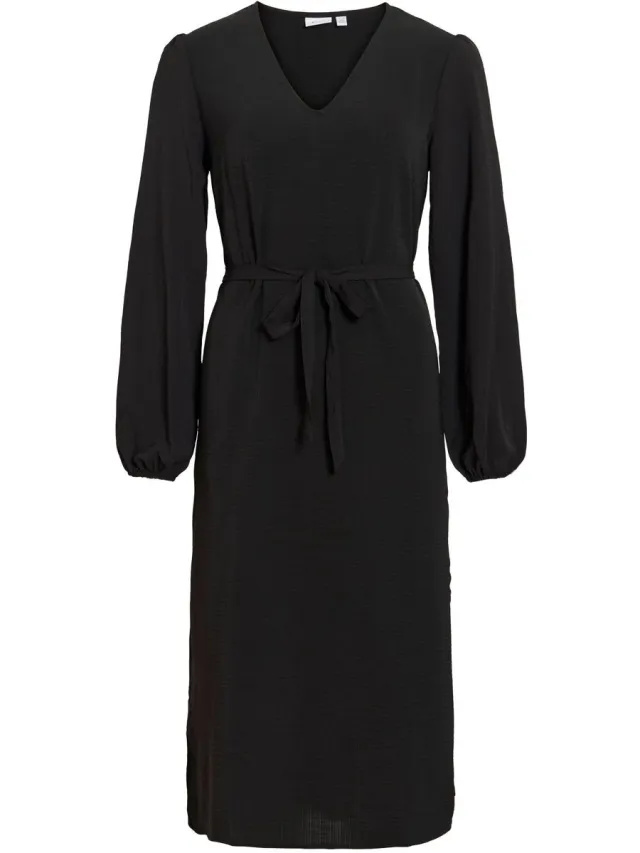 Vila maxi-jurk VILOVIE lange mouwen Black1
