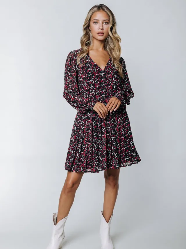 Colourful Rebel Olsa Mini Flower Mini Dress Dames Jurk Rood