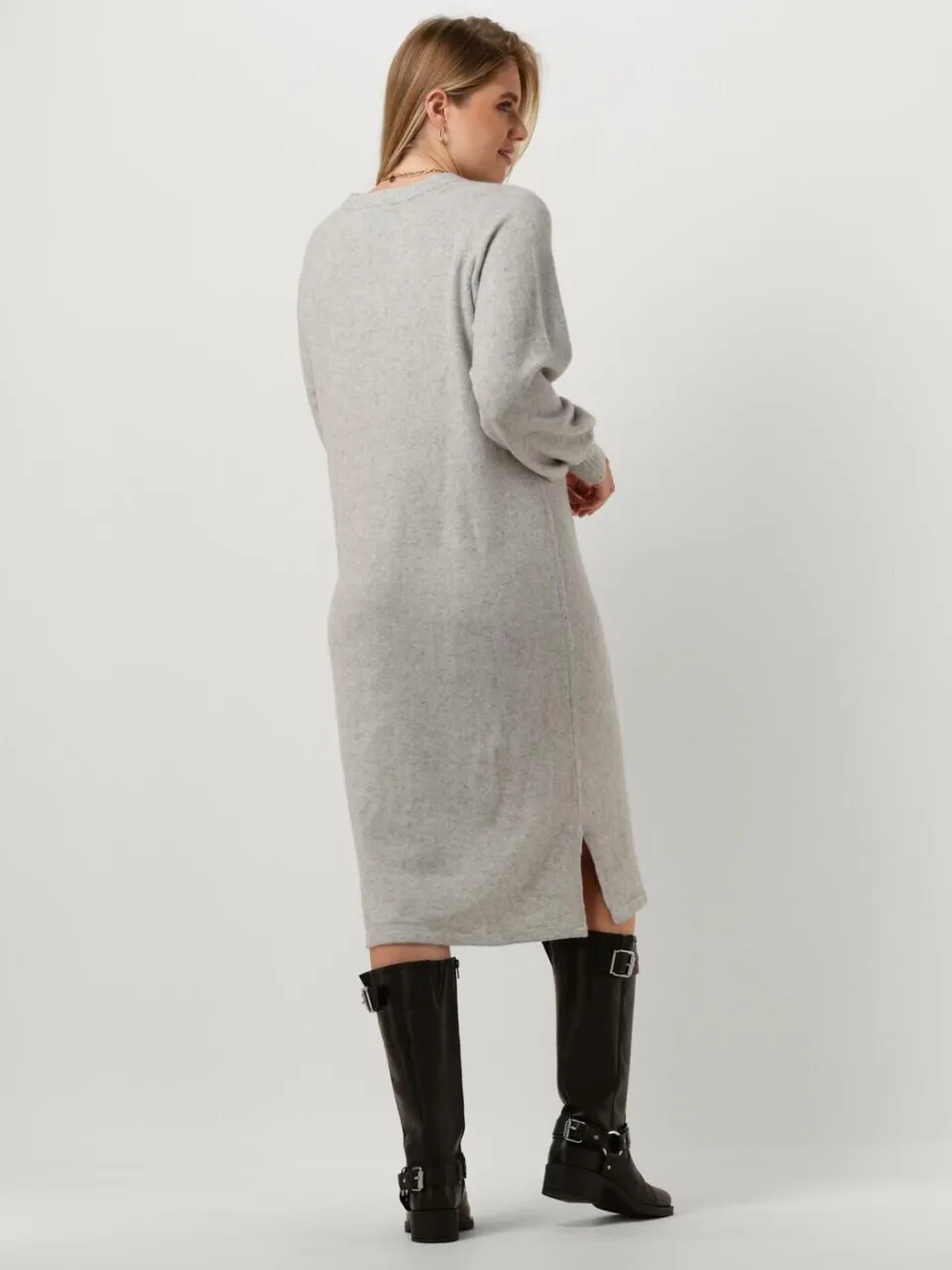 MINUS Dames Jurken Lilianne V-neck Midi Knit Dress - Grijs, foto 3