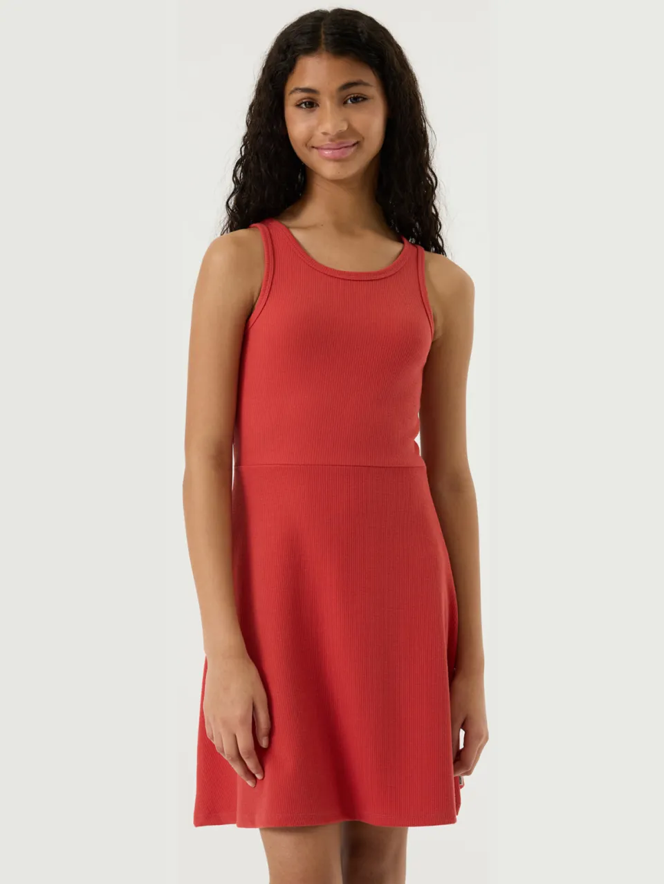 Garcia regular fit jurk met ronde hals Rood