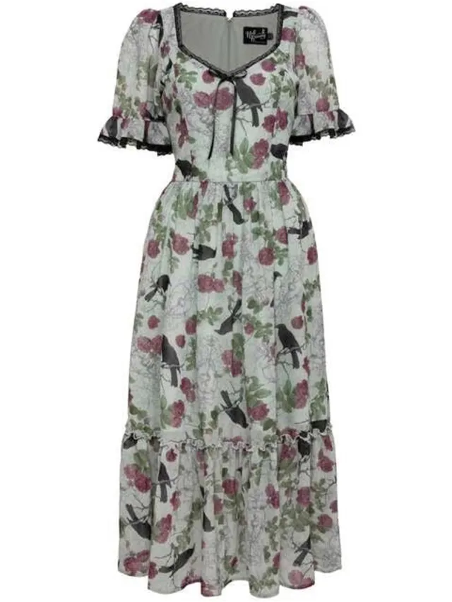 Hell Bunny RAVEN DRESS Dames Midi-jurk - meerkleurig multicolor