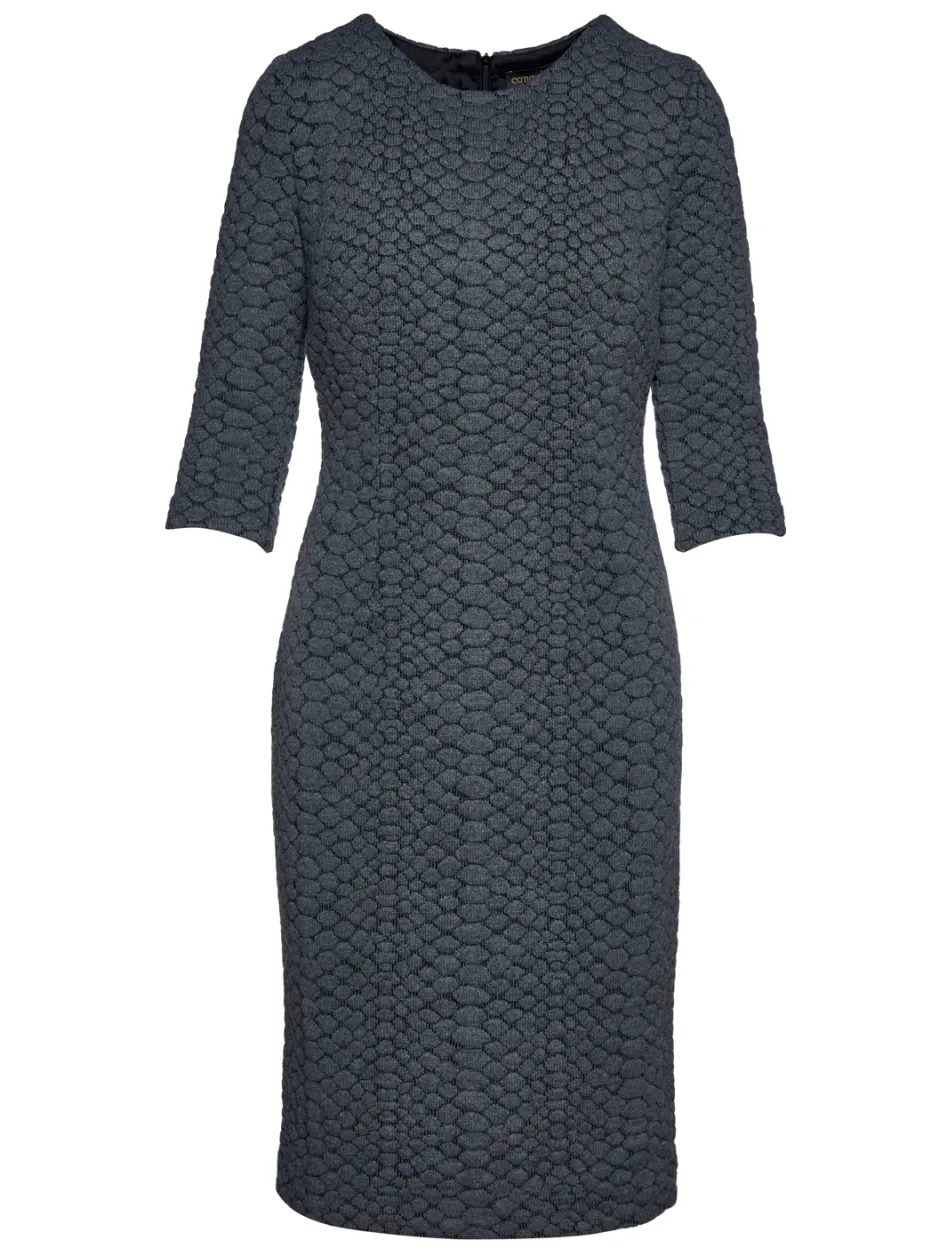 Donkergrijze jacquard jurk van Conquista donkergrijs, foto 2