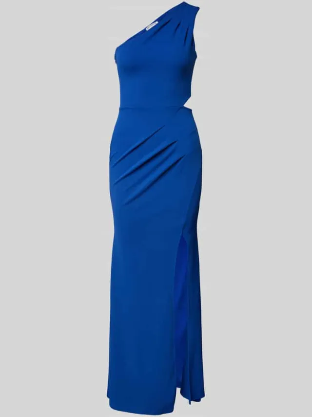 SISTAGLAM Avondjurk met one shoulder-band, model 'Aubrielle' koningsblauw, foto 2