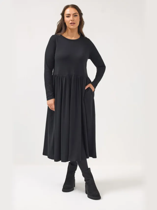 Yours Zwarte Peplum Maxi Jurk Black