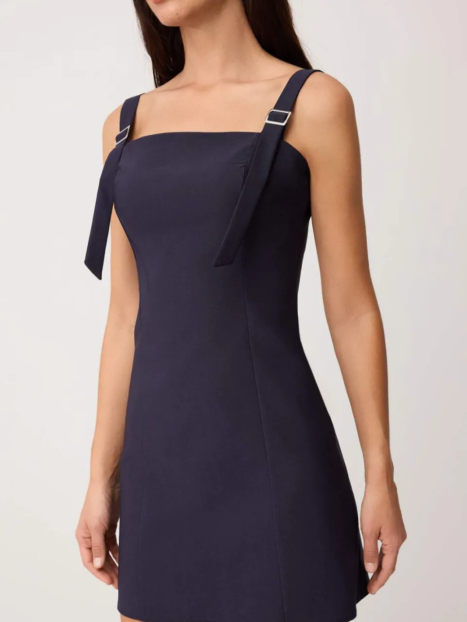Trendyol TRENDYOLMİLLA Dames Donkerblauw Effen Kort / Mini Mouwloos A-lijn Jurken marineblauw/blauw, foto 2