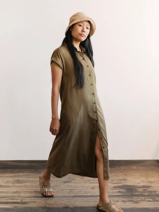 TWOTHIRDS dames vegan Jurk Takamaka Olijfgroen