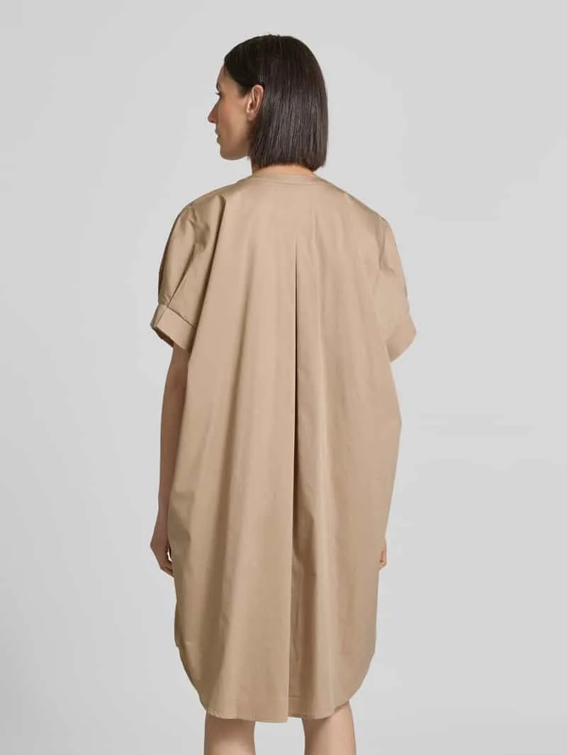 FREE/QUENT Knie-lange jurk met stretch model 'Xenia' taupe, foto 3