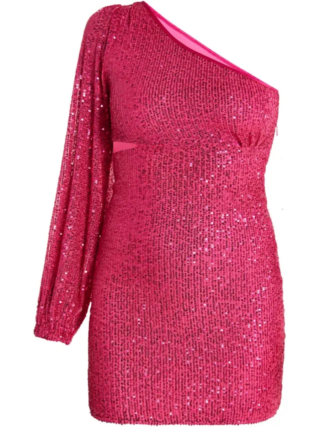 Faina Mini-jurk met één schouder roze