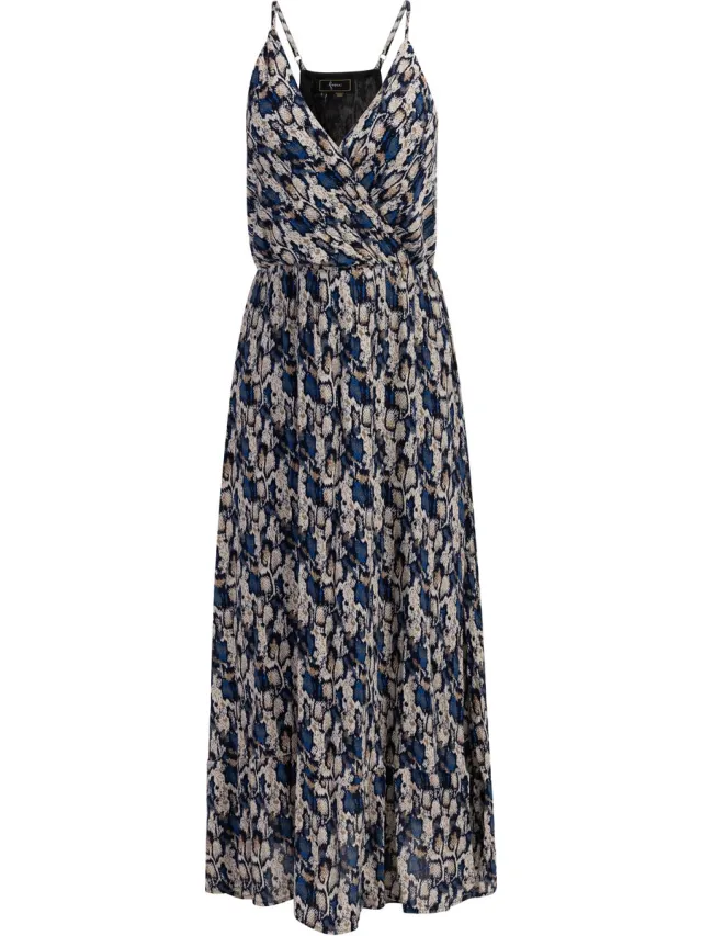 Faina Maxi jurk Blauw Veelkleurig