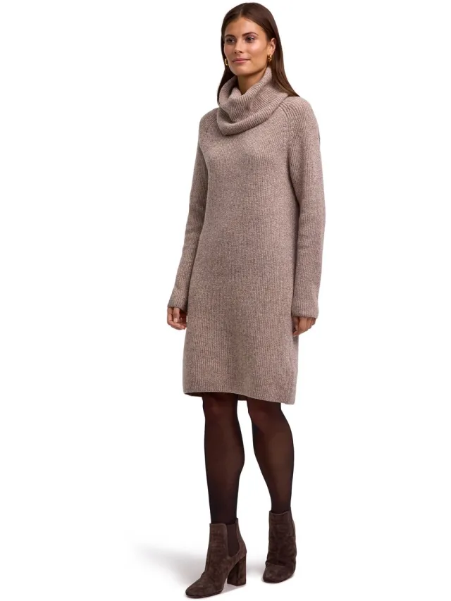 Falke Selection Ribbed zacht warm wol functioneel materiaal jurk dames beige beige 4320