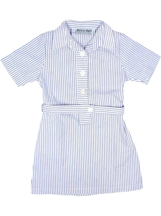Poccino Sint-Ludgardis schooluniform - Zomerkleed - Streep - Maat 8 jaar