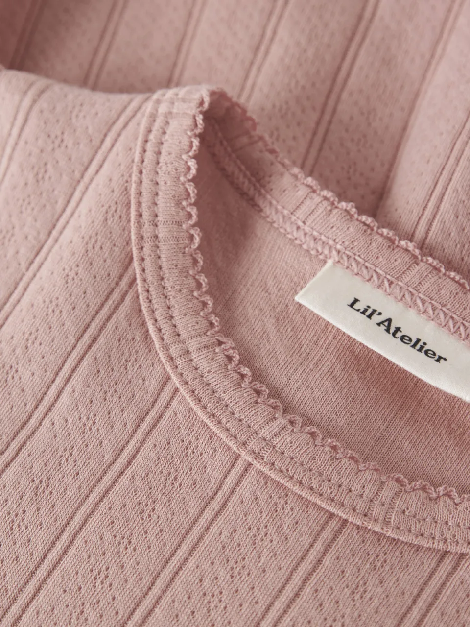Lil' Atelier mini A-lijn jurk ajour roze, foto 4