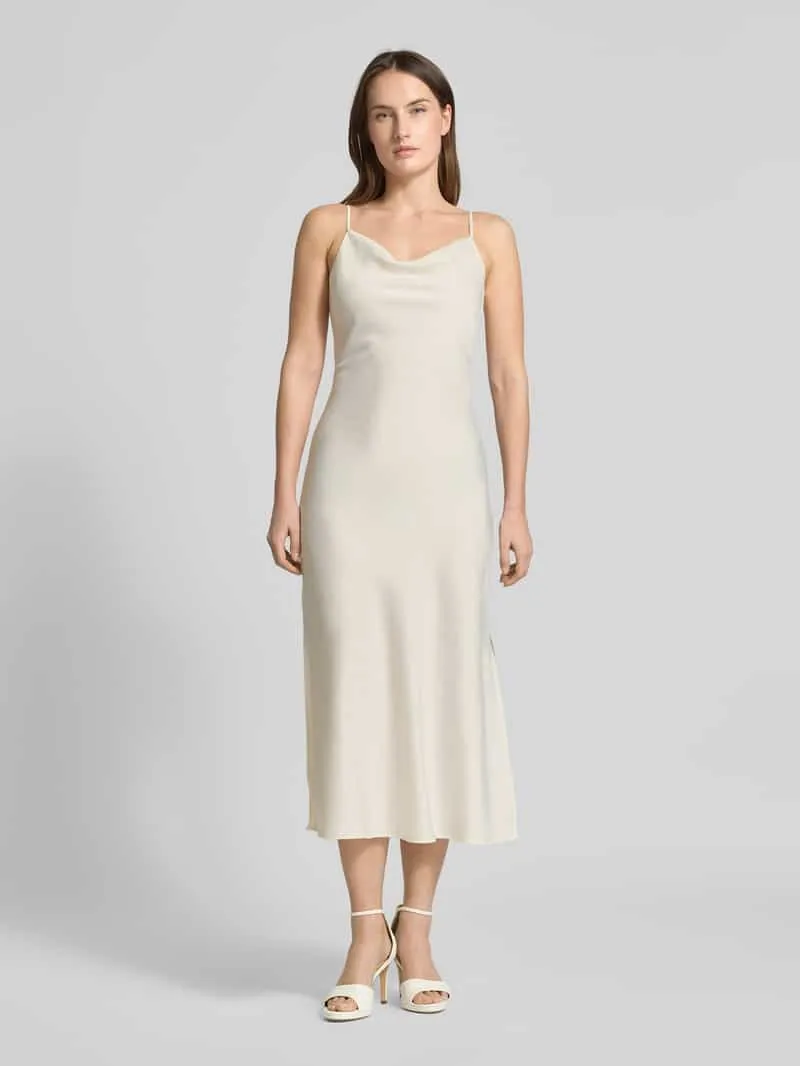 Yas midi-jurk met afneembaar stoffen band model 'Thea' Offwhite