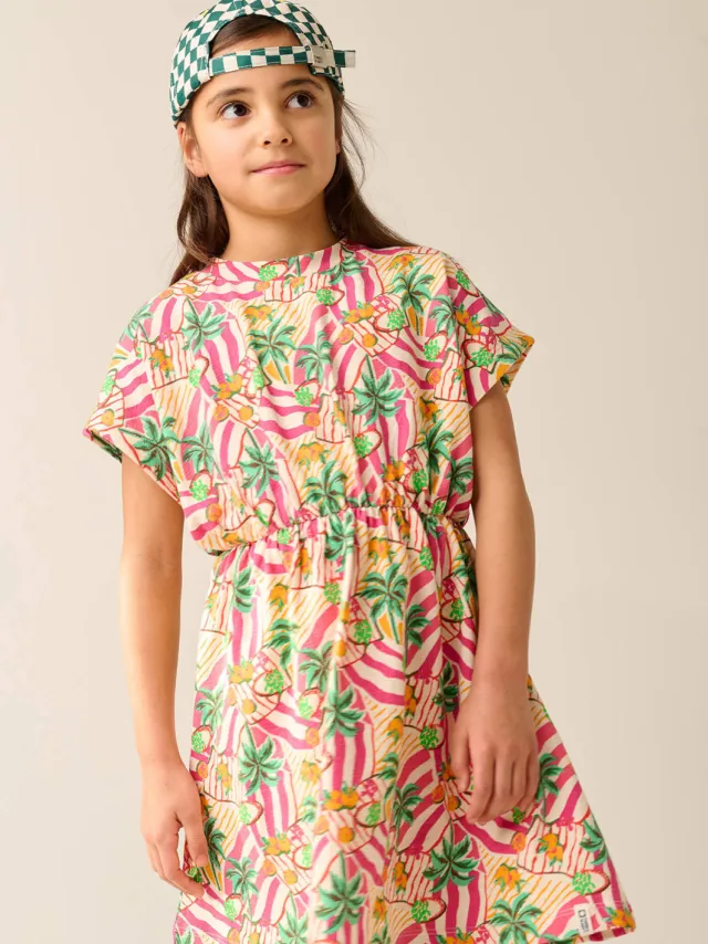 Tumble 'n Dry zomerjurk roze Beige/roze/groen