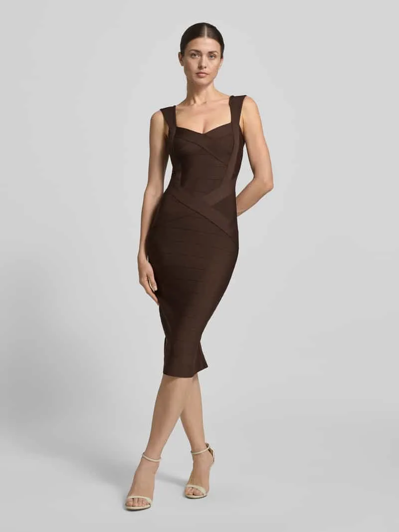 Lipsy slim fit jurk in mouwloos design Middenbruin