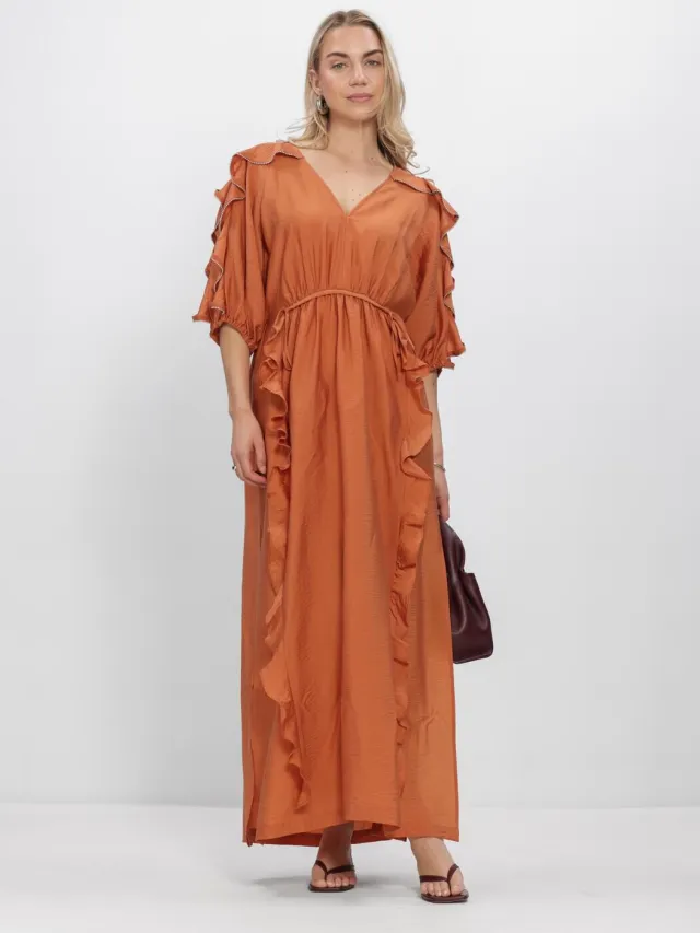 DANTE6 Dames Jurken Dante6-anzur Embellished Maxi Dress - Oranje