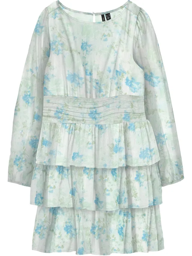 Vero Moda VMSMILLA LS SHORT LAYER DRESS WVN - Dames - Mini jurken Snow White