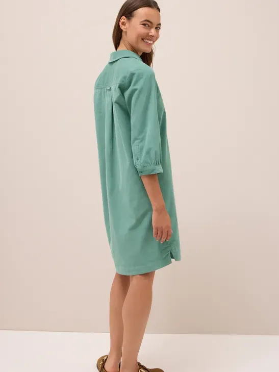 cecil Corduroy jurk in effen kleur groen, foto 2
