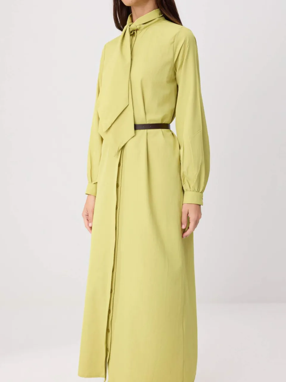 Trendyol Modest Dames Groen Effen Maxi Lang Casual Skater Modest Jurken, foto 2