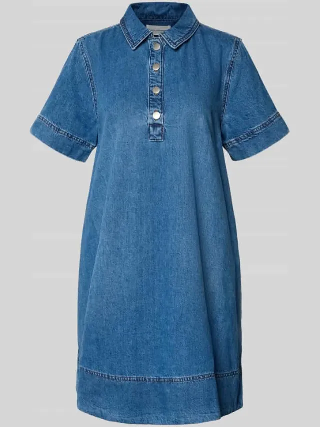 MSCH Copenhagen Knie-lange denimjurk met drukknoopsluiting model 'Turo Alena', foto 2